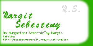 margit sebesteny business card